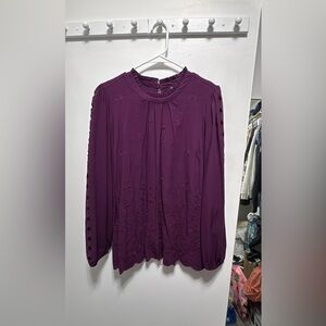 Chic Women's Purple Blouse with Embroidery